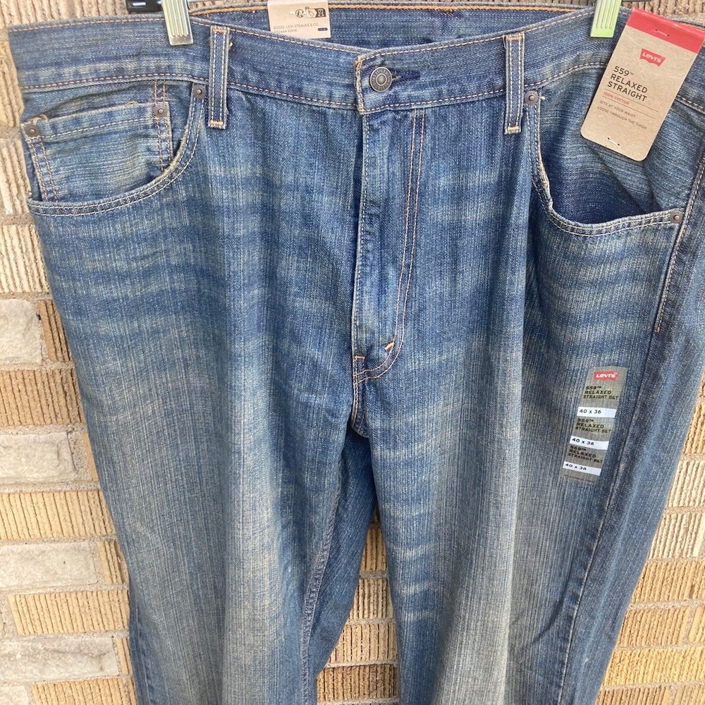 Levis 559 Relaxed Straight Jeans Mens 40x36 Blue Denim Big & Tall NWT